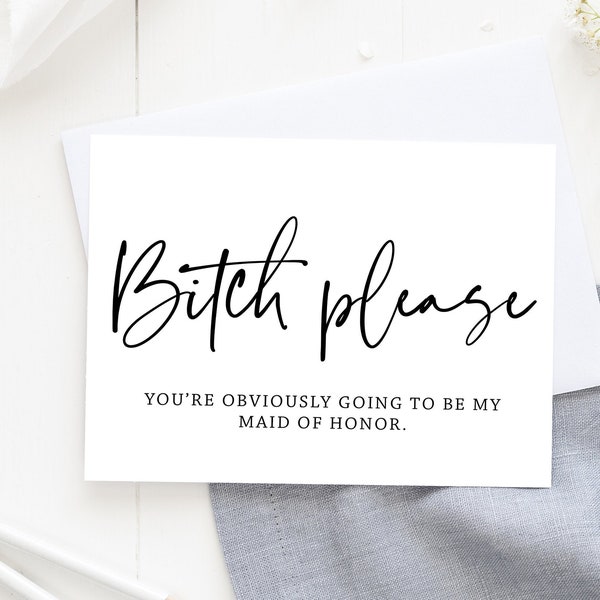 Maid Of Honor Proposal Card, Funny Proposal Card, Bridesmaid Gifts, Will You Be My Bridesmaid Proposal, Maid of Honour Wedding card