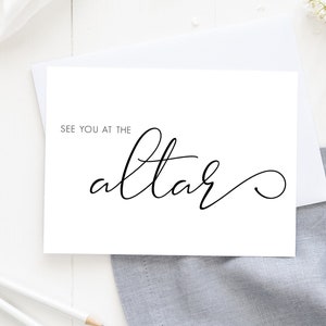 Vejo você no altar Cartões do dia do casamento, cartões antes de fazer, bilhete de amor, casamento, noiva, noivo, futuro marido, esposa, cartões do dia do casamento