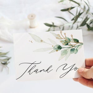 Merci simple verdure, carte de remerciement de mariage, cartes jour de mariage, cartes sentiments, cartes de jeunes mariés