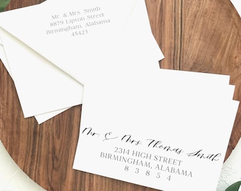 Wedding Envelope Printing, Invitation Printing, Calligraphy Addressing, Wedding Addressing, A7 Printed Envelopes, Simple Elegant Wedding