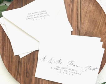 Calligraphy Addressing, Envelope Printing, Wedding Invitation Printing, Wedding Addressing, A7 Printed Envelopes, Simple Elegant Wedding
