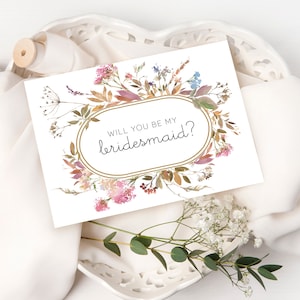 Você será meu cartão de madrinha, cartão de madrinha, presente de madrinha, seja meu cartão de madrinha, cartões de casamento, cartão de proposta de madrinha Boho
