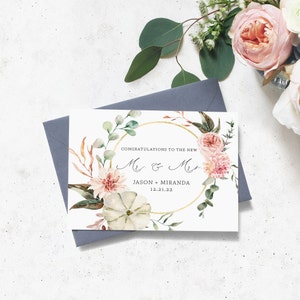 Tarjeta de boda a pareja, tarjeta personalizada a pareja, tarjeta de felicitación de pareja recién casada, tarjeta de boda de felicitaciones, tarjeta de regalo de boda