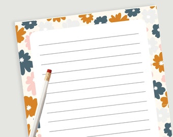 Floral Notepad, Notepad Lined, Small Floral Notepad, Teacher Notepad, Floral Print Notepad, To Do List Notepad, Notepads For Desk, Note Pad
