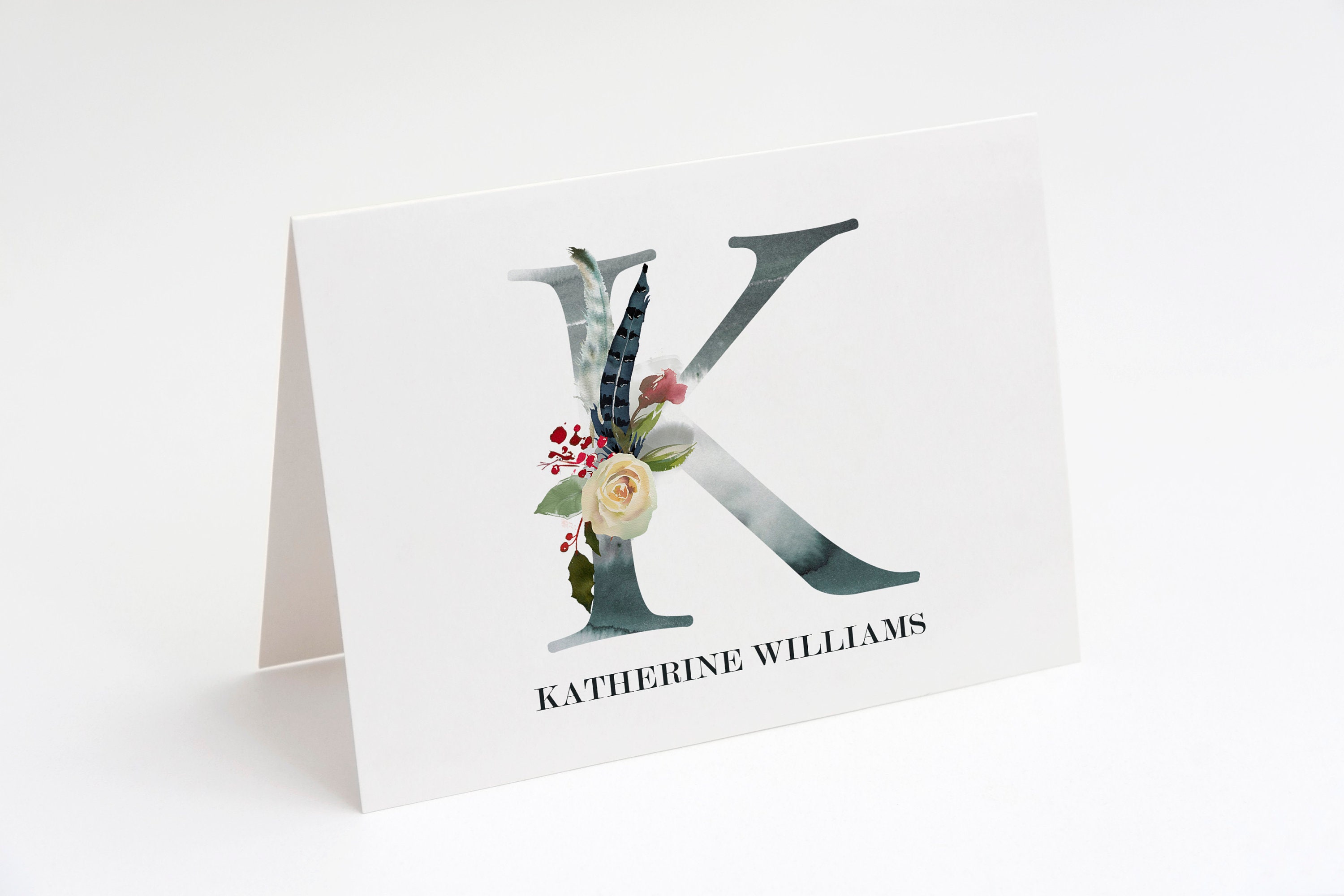 Monogram Note Cards Personalized Note Card for Women From Etsy