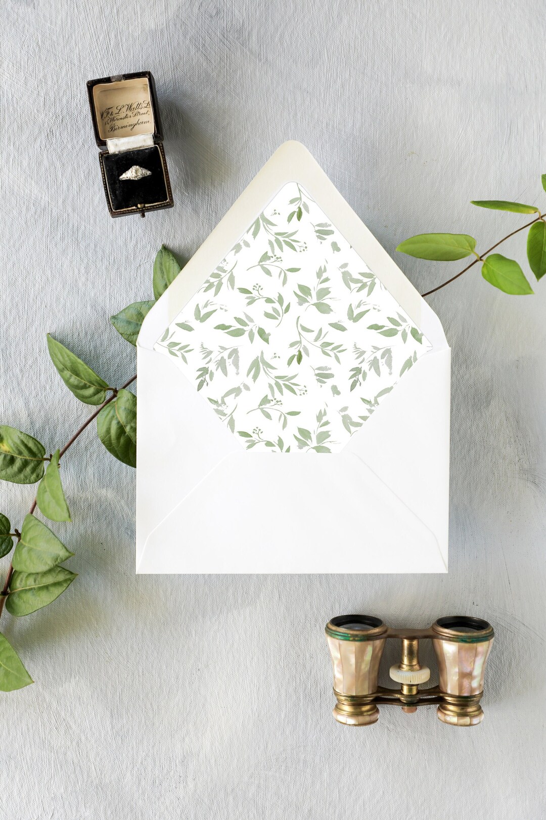 Sage Green Wedding Envelope Liner Pack, Custom Green Envelope Liner