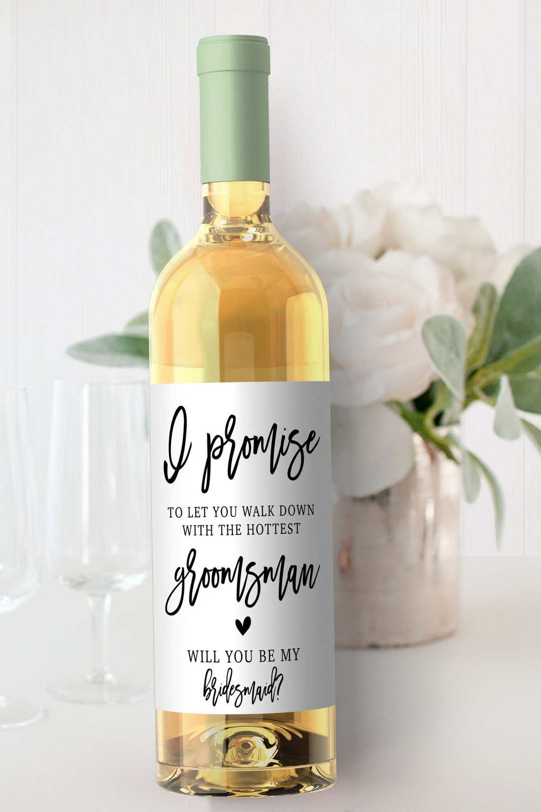 Funny Bridesmaid Proposal Wine Bottle Label, Bridal Proposal,walk Down ...