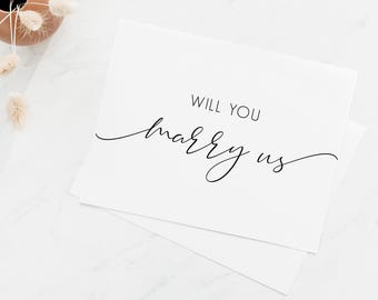 Carte nous épouserez-vous, carte pour célébrant de mariage, prêtre, rabbin, carte de mariage pour le jour du mariage