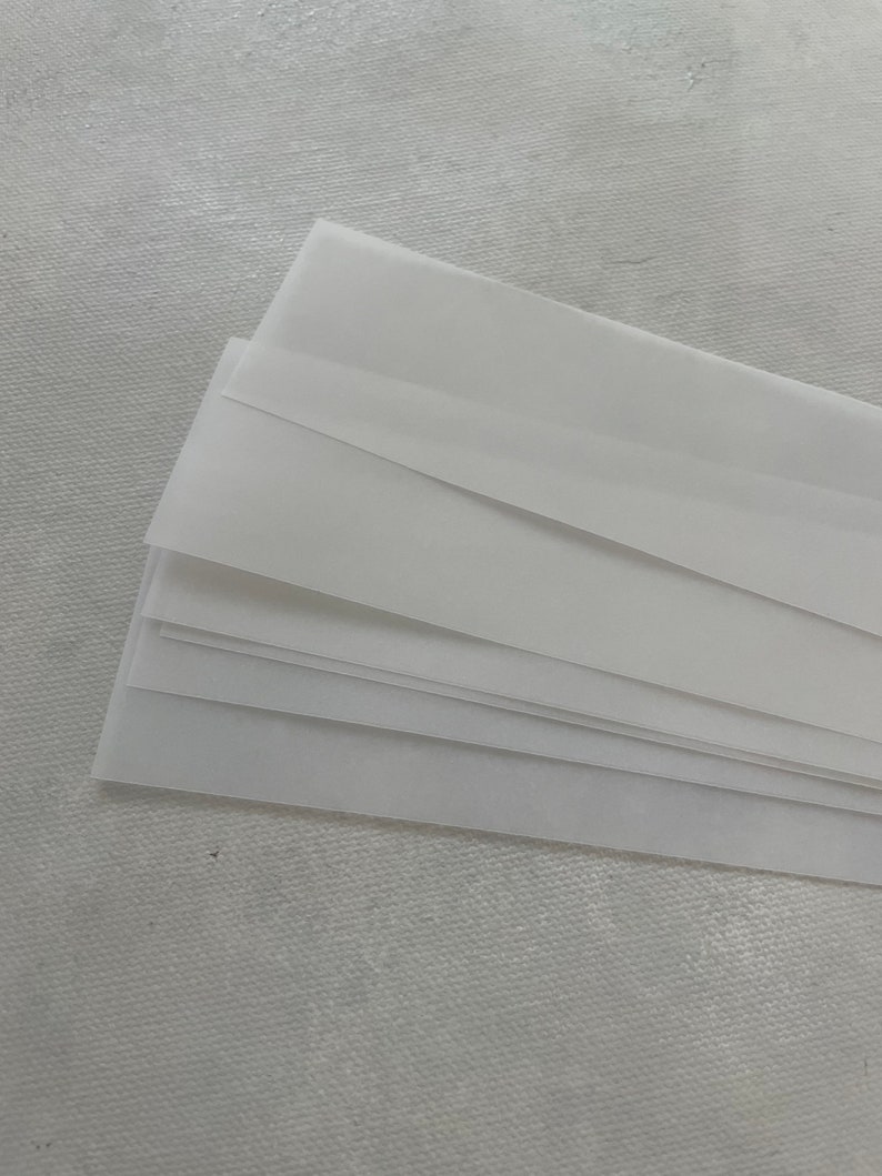 Blank clear vellum bands at 1.5 inches by 11 inches long.