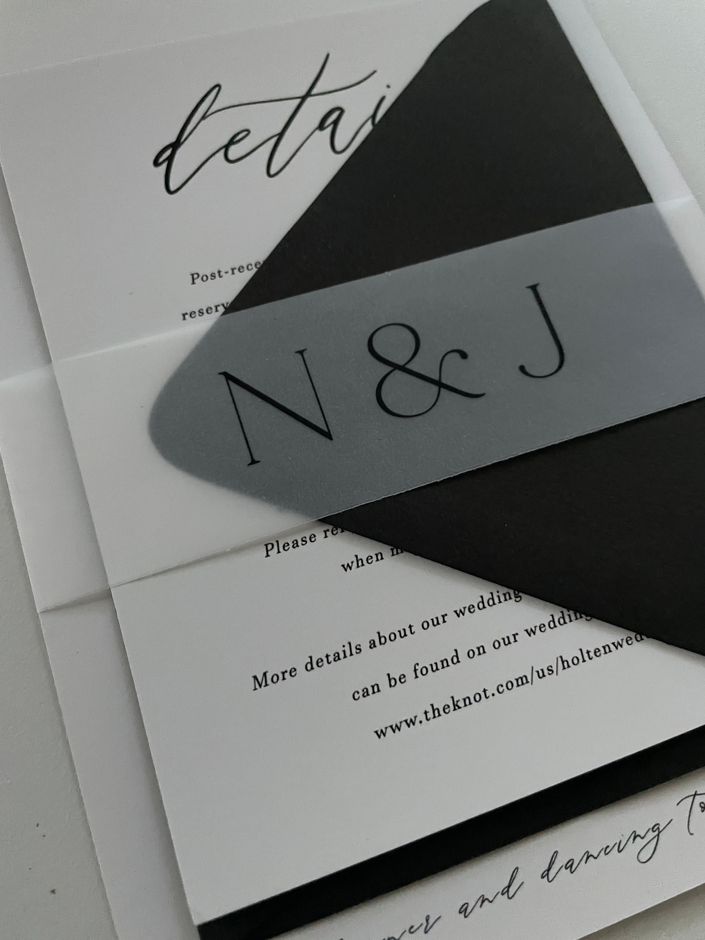 Custom Initial Vellum Belly Band for Wedding Invitations Etsy