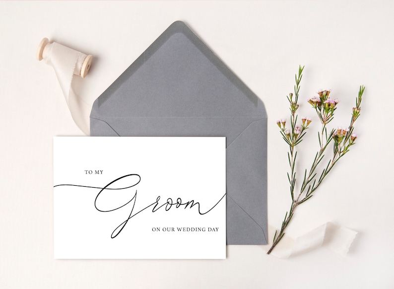 To My Groom On Our Wedding Day, Groom Wedding Day Card, Descriptive Word Wedding Day Card, Card For Groom Wedding Day image 2
