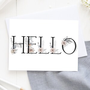 Tarjeta de carta de saludo floral, tarjeta de felicitación, tarjeta de pensamiento en usted, tarjeta sólo porque, tarjeta floral de acuarela, juego plegado de 10 tarjetas