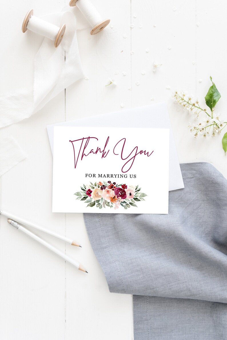 Wedding Officiant Gift Thank You Cards for Officiant Gift Etsy