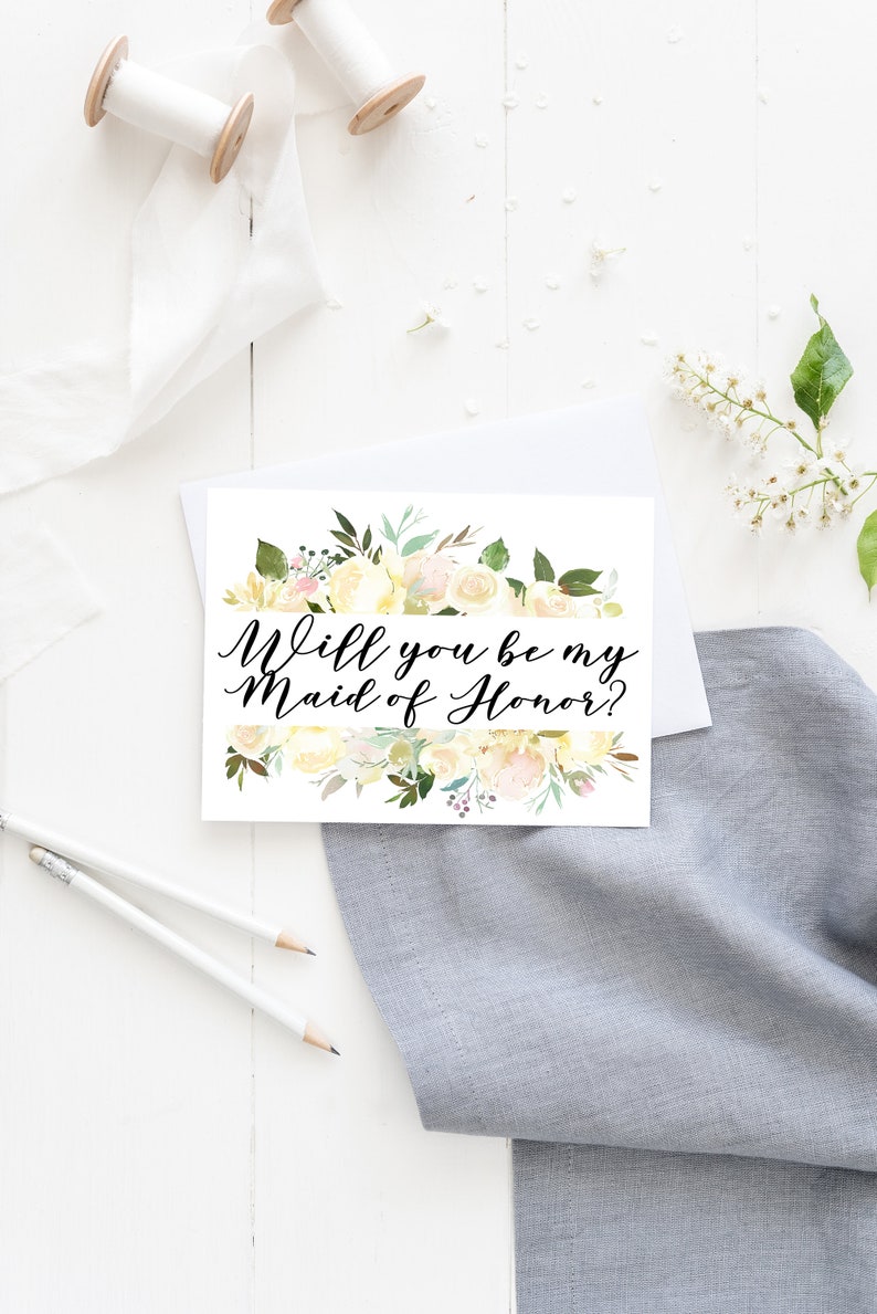 Card for Bridesmaid Wedding Party Card Proposal Card Will you Be my Maid of Honor Card Wedding Card Maid of Honor,