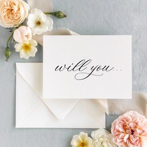 Simple ¿Serás mi tarjeta de propuesta de dama de honor, serás mi dama de honor, tarjeta de matrona, tarjetas de novia, caja de regalo?