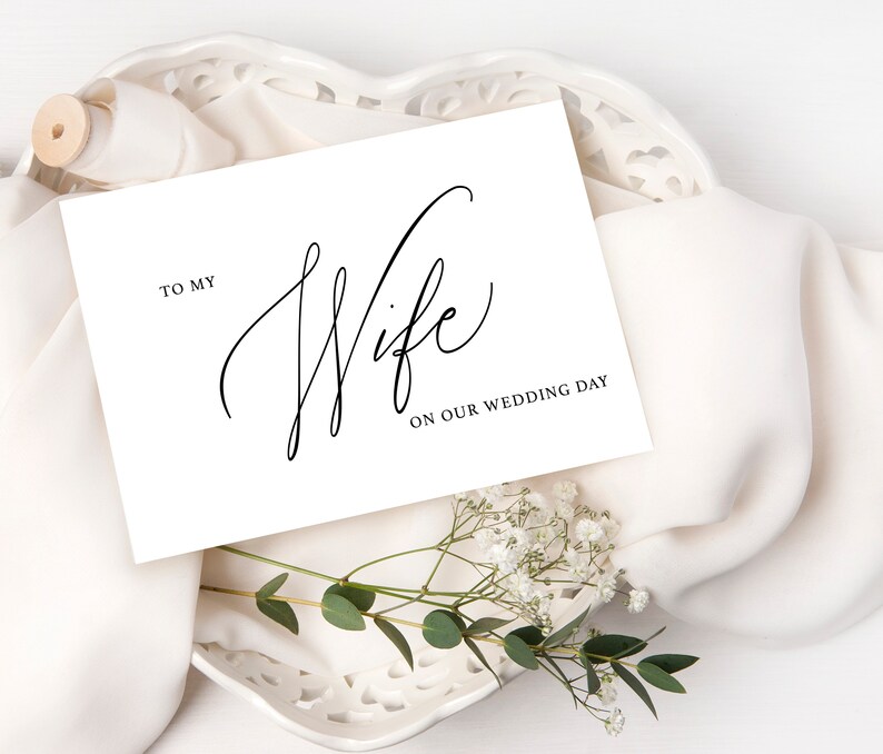 To My Wife on Our Wedding Day Wedding Note Cards, To my Future wife Before I Do Cards Future Wife