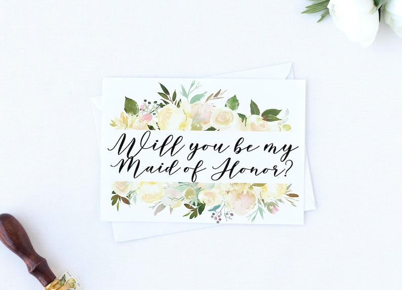 Card for Bridesmaid Wedding Party Card Proposal Card Will you Be my Maid of Honor Card Wedding Card Maid of Honor,