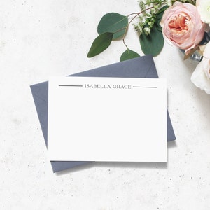 Tarjetas de notas simples, conjunto de tarjetas de notas personalizadas, tarjeta de notas de papelería personalizada plana, tarjetas estacionarias personalizadas, conjunto de 10