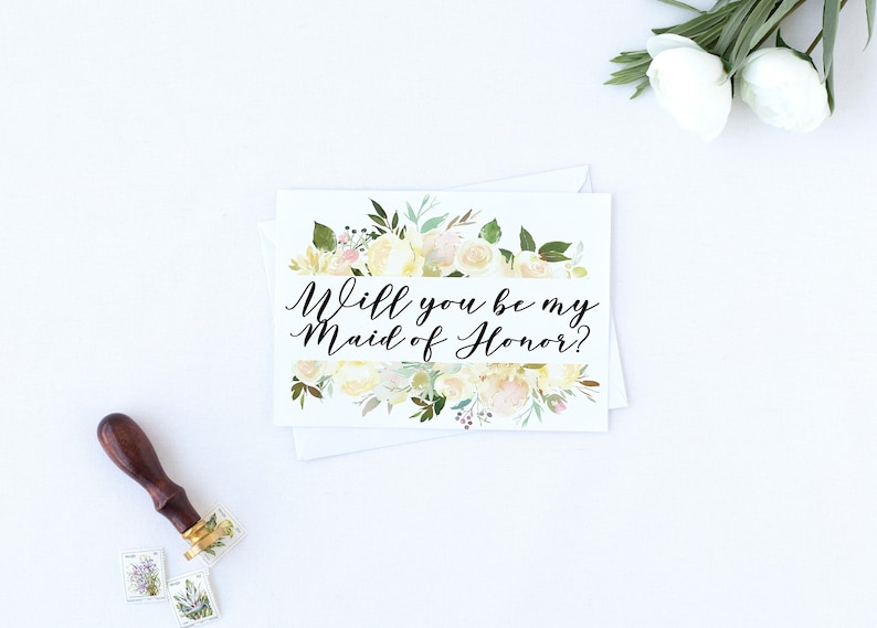 Card for Bridesmaid Wedding Party Card Proposal Card Will you Be my Maid of Honor Card Wedding Card Maid of Honor,