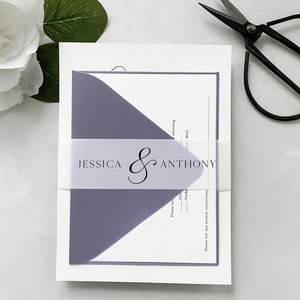 Custom Vellum Bellyband for Wedding Invitations, Translucent Belly Band, Vellum Wrap for Invitations, DIY Invitations Belly Band, Invitation