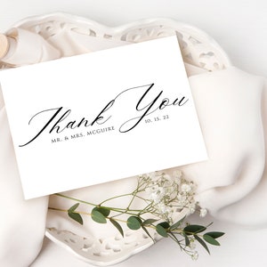 Personalized Thank You Card, Simple Thank You Cards Wedding Gift, Calligraphy Thank You Gift, Thank You Notes, Bridal Shower, Baby Shower