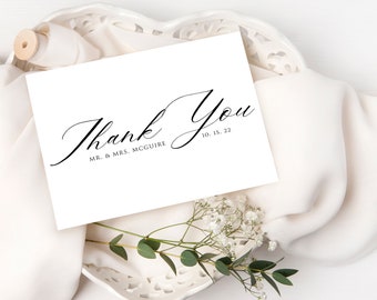 Cartão de agradecimento personalizado, cartões de agradecimento simples, presente de casamento, caligrafia, presente de agradecimento, notas de agradecimento, chá de panela, chá de bebê