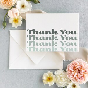 Juego de tarjetas de agradecimiento para bodas: notas modernas para despedidas de soltera y baby shower