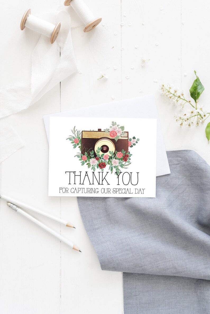 Photographer Thank You Card Wedding Photographer Thank You Etsy Ireland
