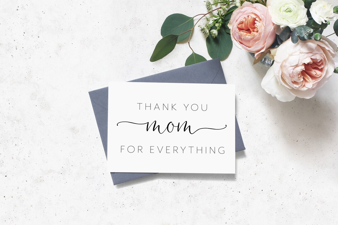 Thank You Mom for Everything Card for Mom Mother's Day Etsy UK