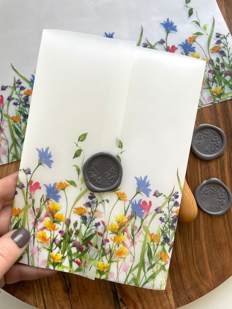 Spring Floral Vellum Jacket Wildflower Vellum Wedding Etsy