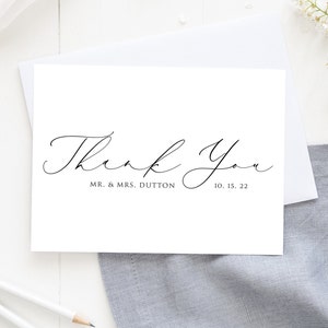 Tarjetas de agradecimiento personalizadas, tarjeta de agradecimiento de boda personalizada, tarjetas de agradecimiento regalo de boda, regalo de agradecimiento de caligrafía, papelería de agradecimiento