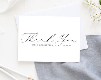 Cartões de agradecimento personalizados, cartão de agradecimento de casamento personalizado, cartões de agradecimento, presente de casamento, caligrafia, presente de agradecimento, papelaria de agradecimento