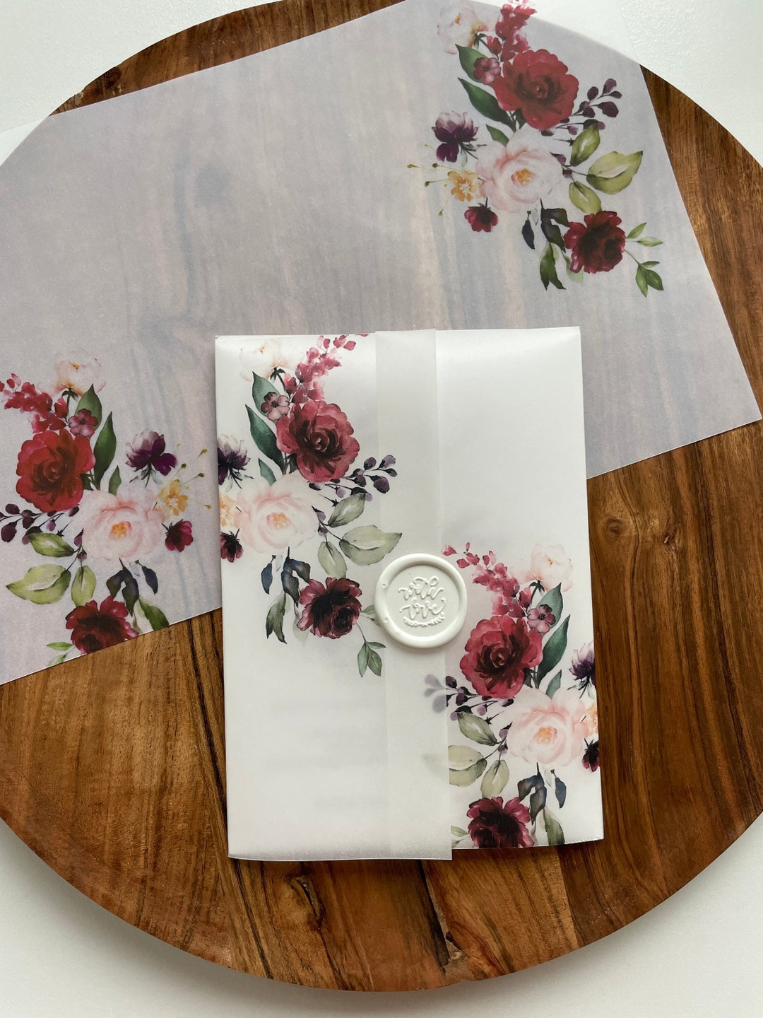 Vellum Invitation Wrap 5x7 Invitations Vellum Jacket Etsy