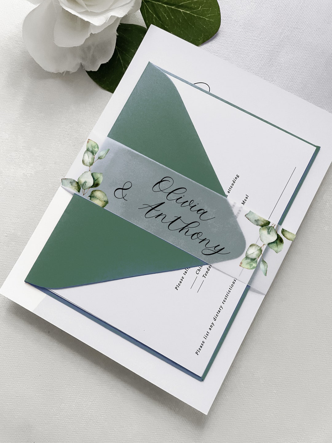 Vellum Wrap Custom Vellum Belly Band for 5x7 Invitations DIY Etsy