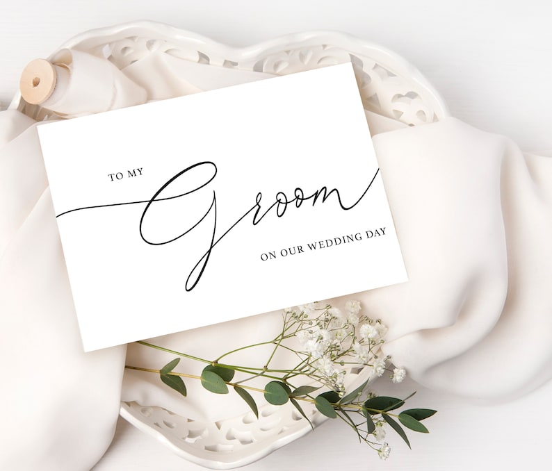 To My Groom On Our Wedding Day, Groom Wedding Day Card, Descriptive Word Wedding Day Card, Card For Groom Wedding Day image 3