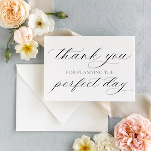 Hochzeitsplaner Dankeskarte, Karte für Hochzeitsplaner, Danke für die Planung des perfekten Tages, Karte für Hochzeitsplaner, Hochzeit Dankeschön