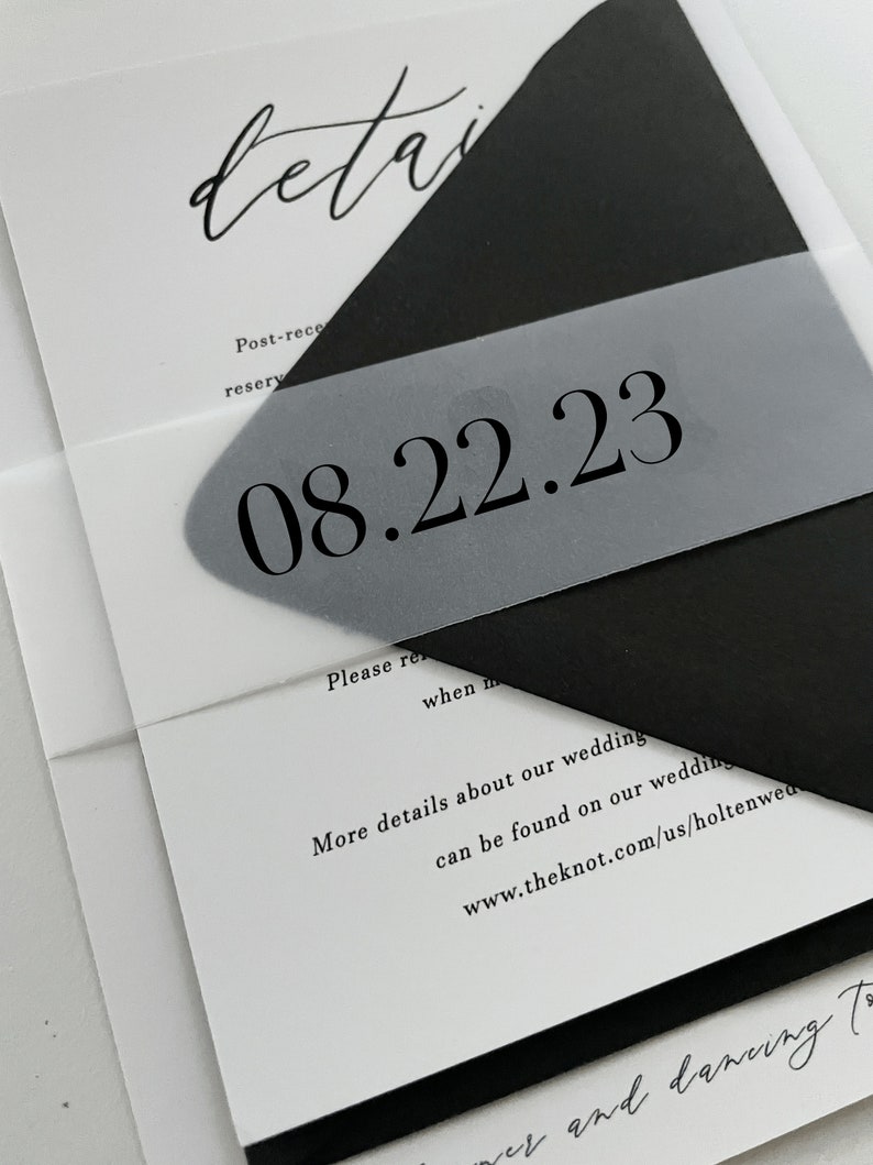 Vellum Belly Bands for Wedding Invitations Custom Vellum Etsy