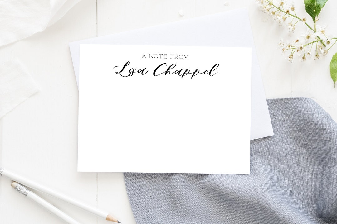 Personlaized Note Example Personalized Note Cards, A Note From Personalized, Flat Stationary ...
