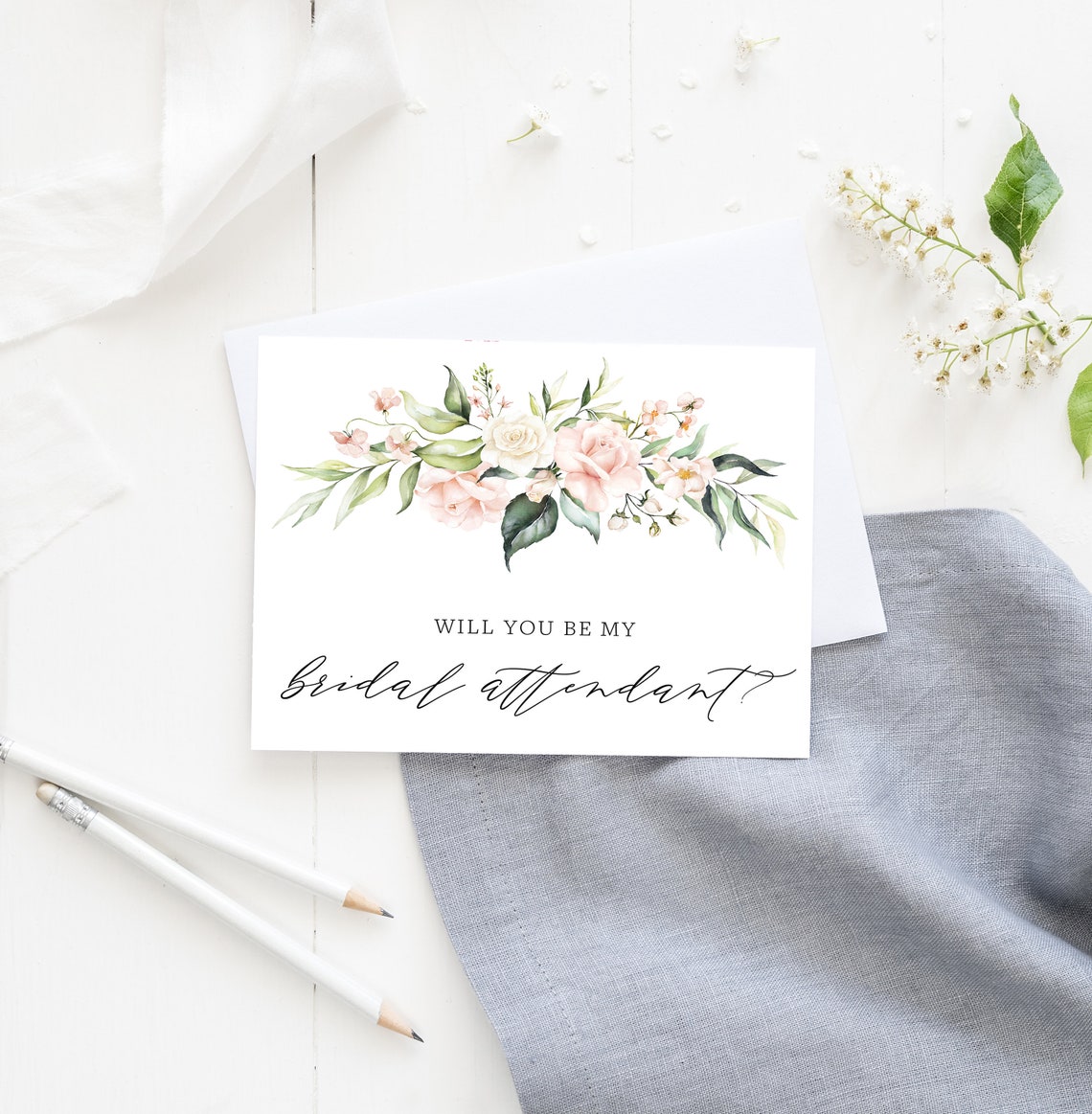 Will You Be My Bridal Attendant Card Bridal Attendant Etsy