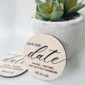 Wooden Save The Dates Magnet, Magnet Save the dates, Personalized Wedding Invitation, Minimalist, Fall Winter Spring Summer, Save The Date