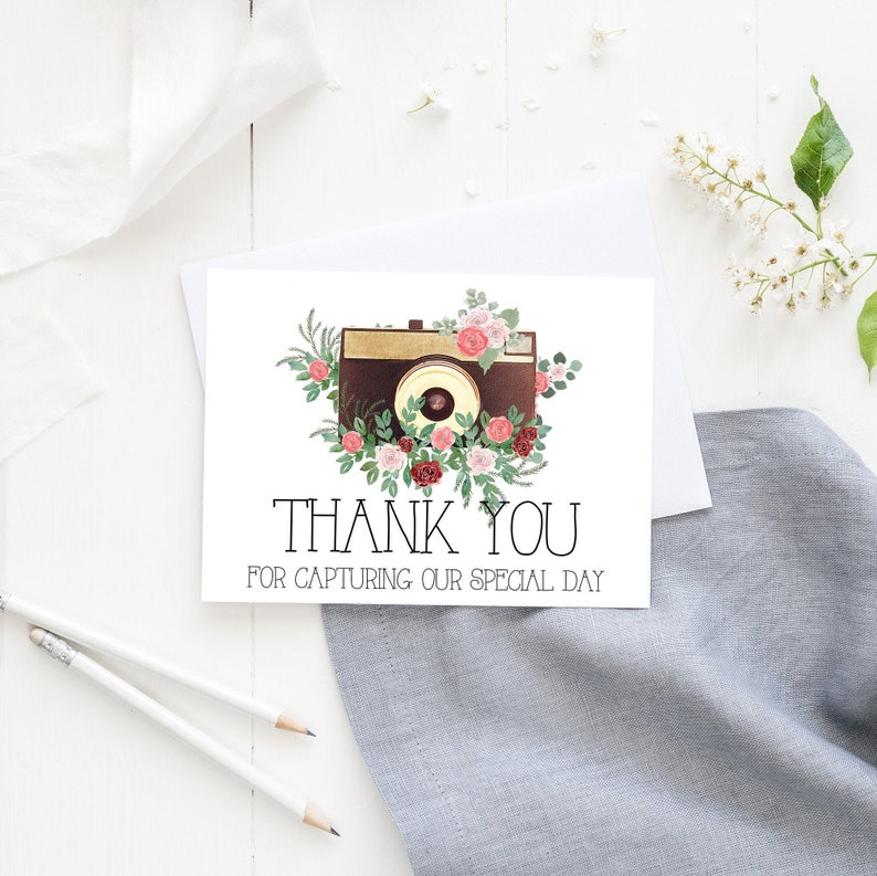 Photographer Thank You Card Wedding Photographer Thank You Etsy Ireland