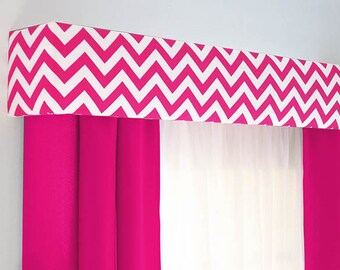 Red Chevron Cornice Board Valance Window Treatment Custom Etsy