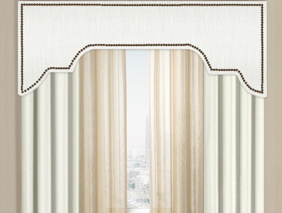 Custom Cornice Board Pelmet Box Window Treatment In White Slub Etsy