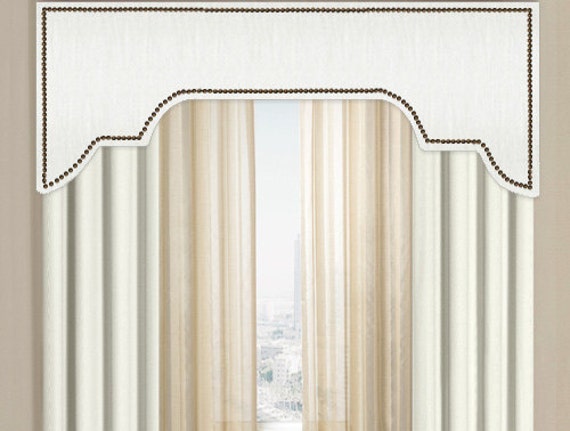 Custom Cornice Board Pelmet Box Window Treatment In White Slub Etsy