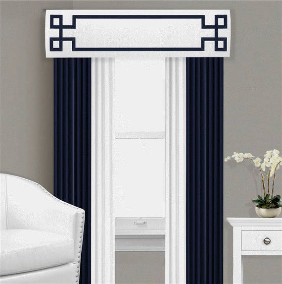 Greek Key Valance Cornice Board Pelmet Box Window Treatment In Etsy