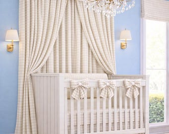 Nursery Crib Canopy Cornice with Drapery by Designer Homes | Crib Valance | Teester Bed Canopy | Crib  Canopy Coordinates Sold Separately