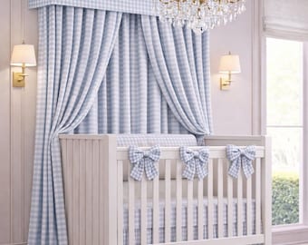 Nursery Crib Canopy Cornice with Drapery by Designer Homes | Crib Valance | Teester Bed Canopy | Crib  Canopy Coordinates Sold Separately
