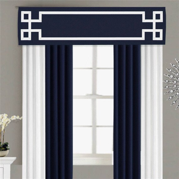 Greek Key Valance Cornice Board Pelmet Box Window Treatment In Etsy