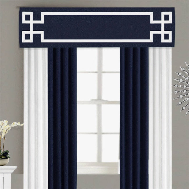 Greek Key Valance Cornice Board Pelmet Box Window Treatment in Etsy