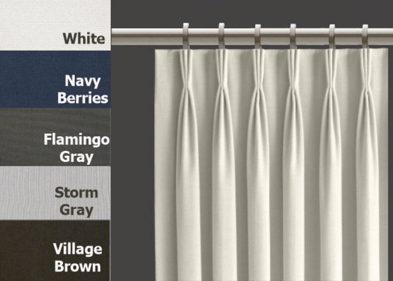 Pinch Pleat Curtains Blackout Lined Set Of 2 Fan Pleat Etsy